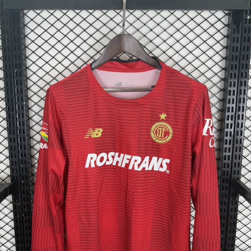 Player Version 25/26 Deportivo Toluca FC Red Home Long Sleeve Jersey