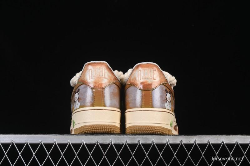 Nike Air Force 1 '07 Low Milk Coffee Bear Hand-Drawn Doodle Casual Sneakers - XL2321-666