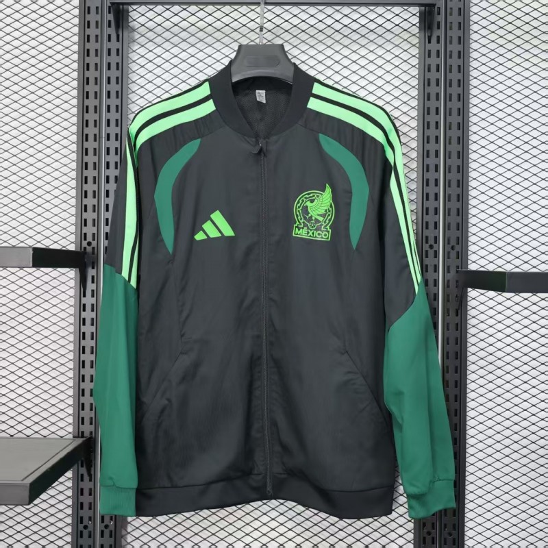 Player Version 2025 Mexico Black/Green Windbreaker (with Inner Lining)