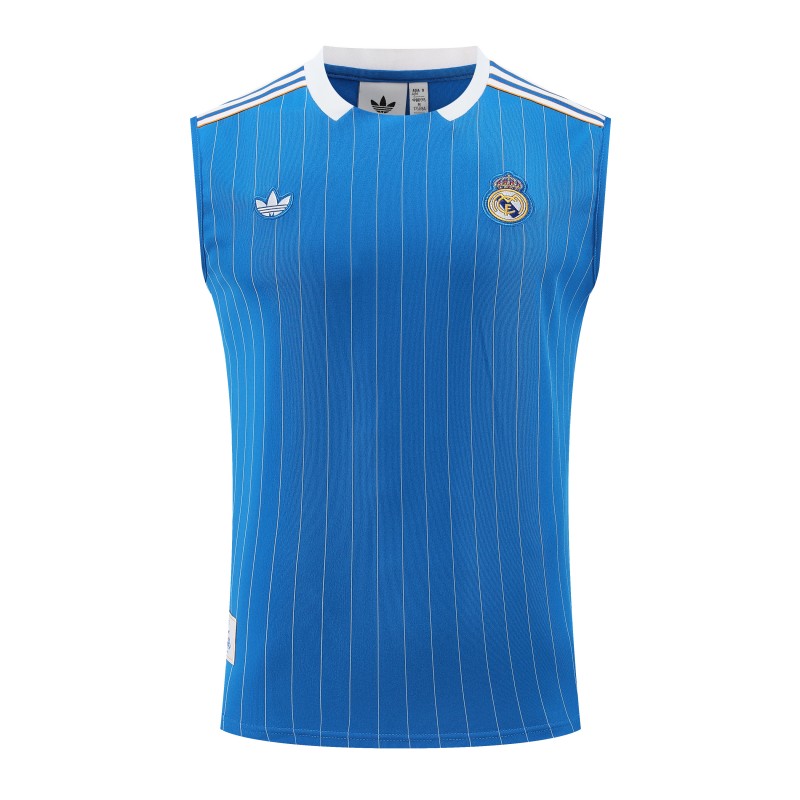 25/26 Real Madrid Adidas Original Blue Vest Jersey+Shorts