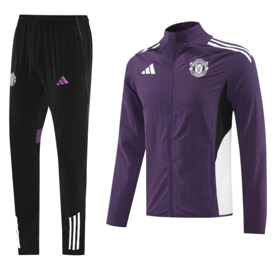 25/26 Manchester United Purple S-2XL Half Zipper Jacket+Long Pants