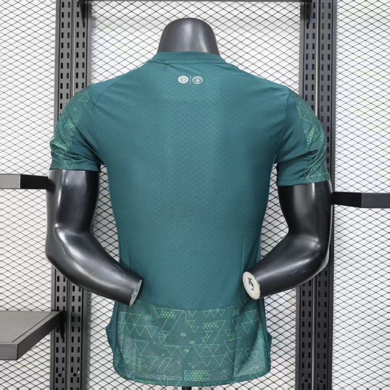 25/26 Player Version  Manchester City Third Dark Green with Geometric Triangle Pattern Jersey