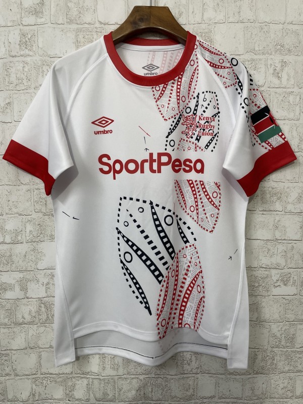 2026 Kenya White with Red and Black Tribal Dot Patterns Jersey