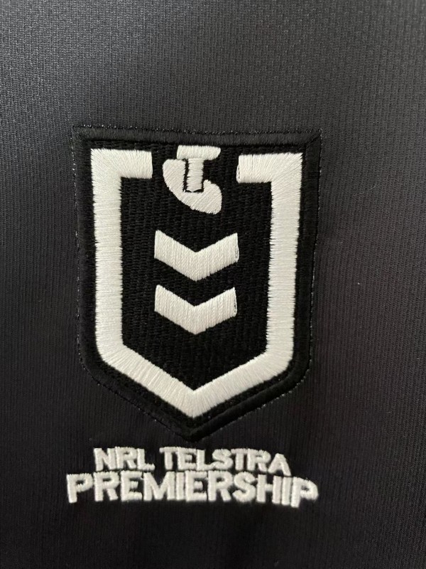 2025 Redcliffe Dolphins Red with Tonal Hoops Home Jersey