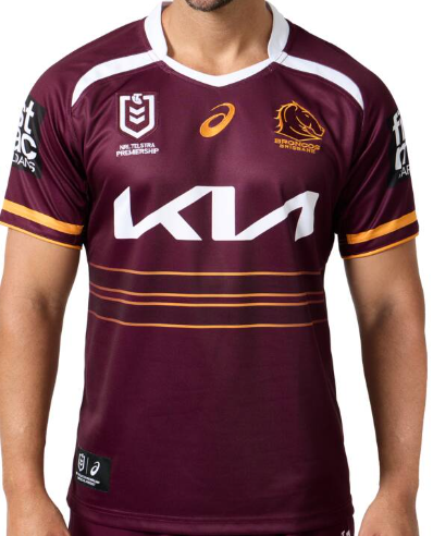 25/26 Brisbane Broncos Maroon with Gold Stripes Jersey