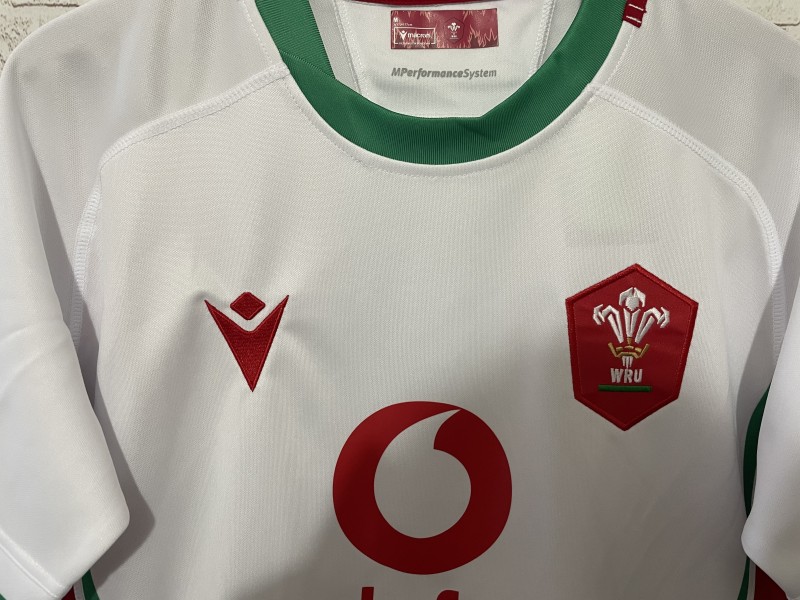 2025 Wales White with Red and Green Trim Away Jersey