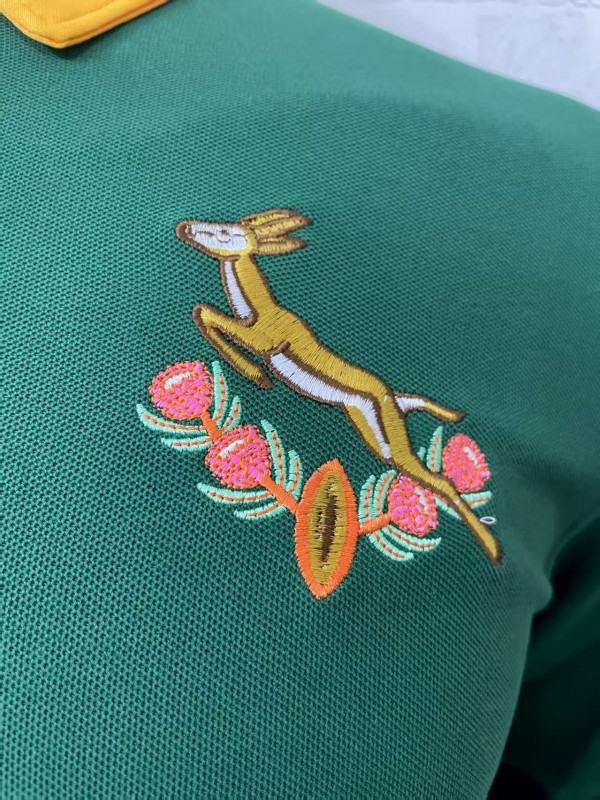 2026 South Africa Green Long Sleeve Polo Rugby Jersey