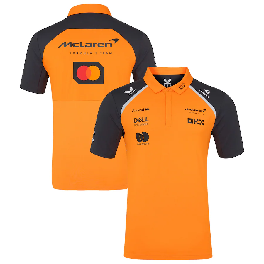 2026 F1 McLaren Formula 1 Team Orange with Black Panels Polo Shirt