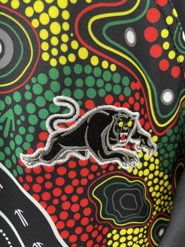 25/26 Penrith Panthers Black with Indigenous Art Design Jersey