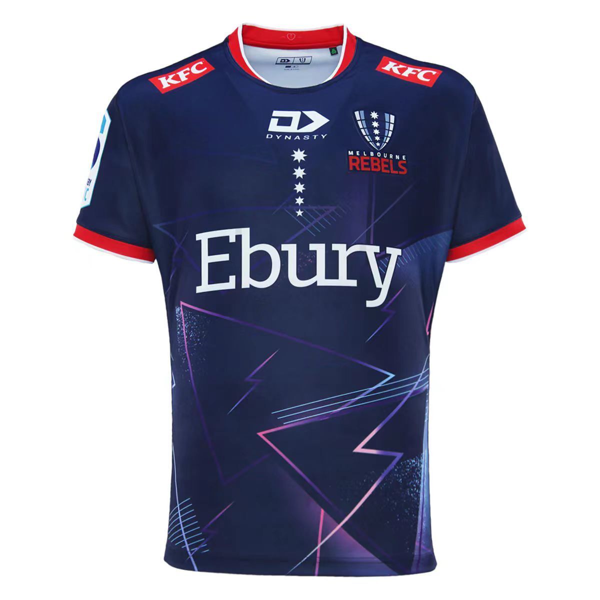 25/26 Melbourne Rebels Navy with Lightning Pattern and Pink Gradient Jersey