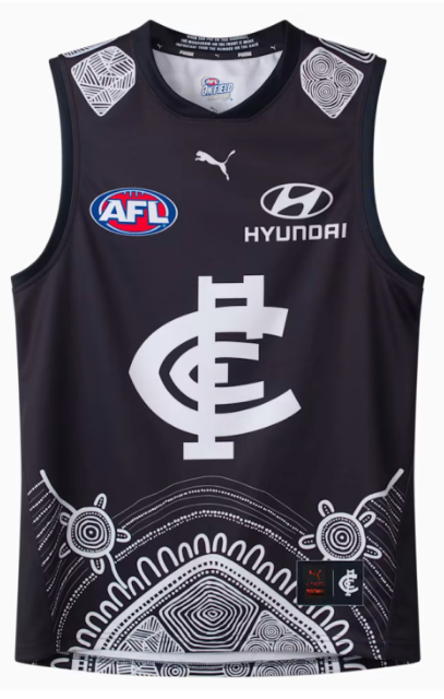 25/26 Carlton Blues Navy with White Aboriginal Art Jersey