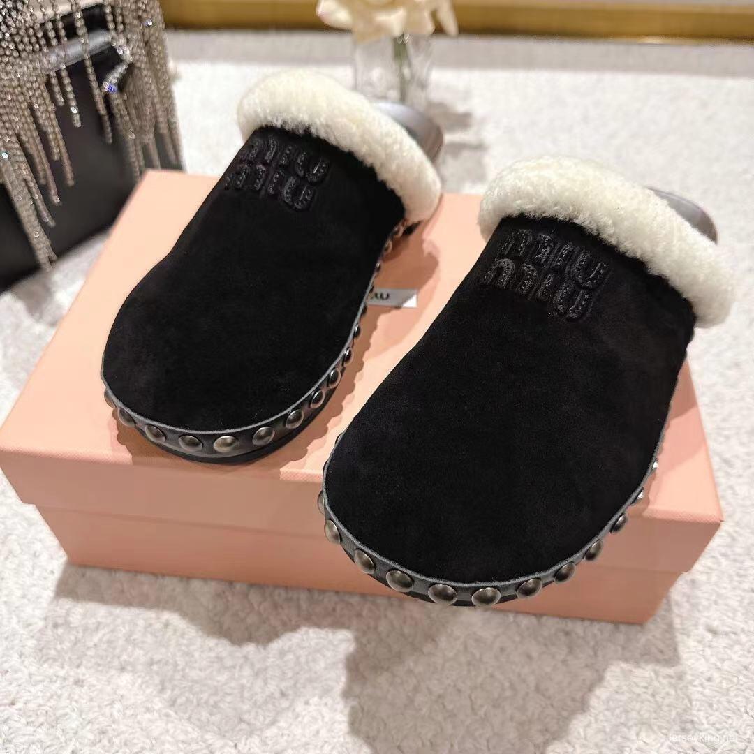 Miu Miu Cotton Shoes Sandals 2025 SS New Season Unique Washing Craft - LY00260