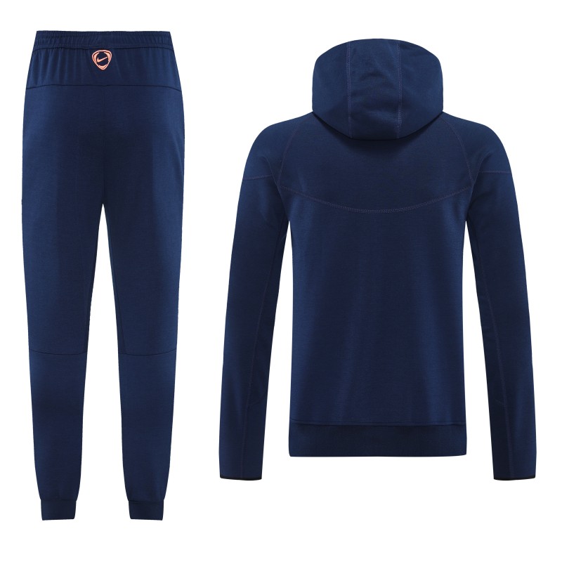 25/26 Barcelona 01 Royal Blue Hoodie Full Zipper Jacket+Long Pants