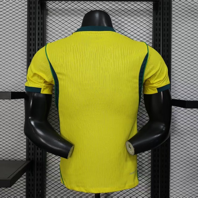 Player Version 2026 Brazil Home Yellow with Vertical Stripe Pattern Jersey