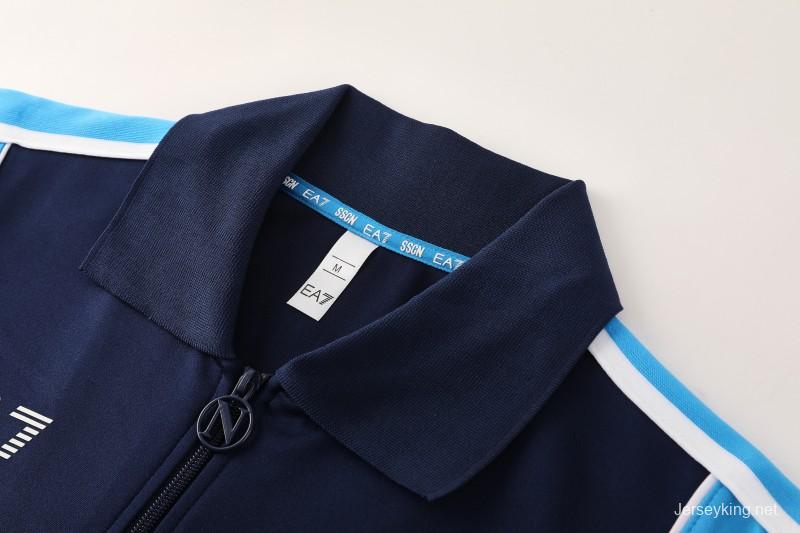 25/26 SSC Napoli Navy Blue  Full zipper Jacket Tracksuit+ long pants