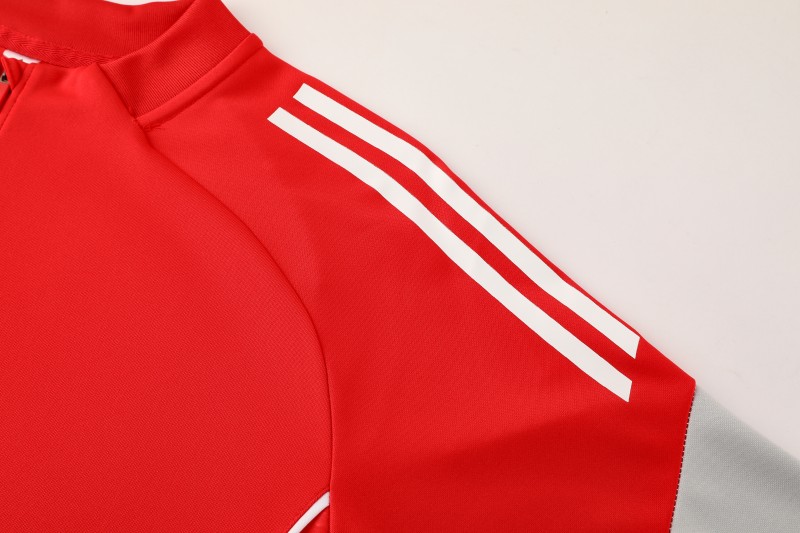 25/26  Adidas Red/White Full zipper Jacket Tracksuit+ long pants