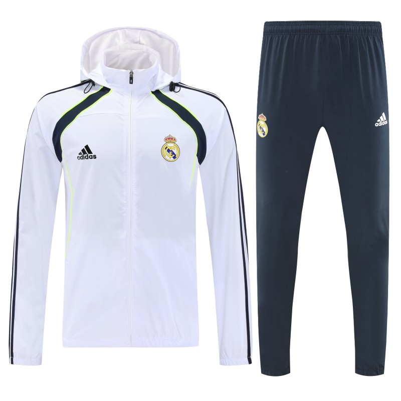 25/26 Real Madrid White Full zipper Jacket Tracksuit+ long pants