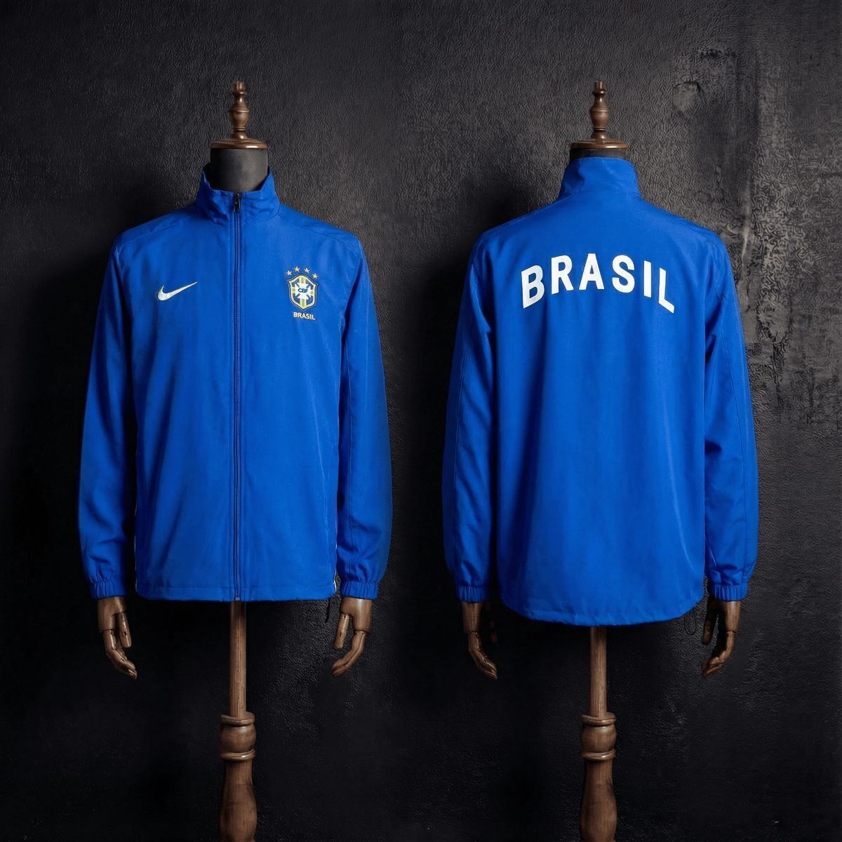 1998 Vintage Style Brazil Blue Jacket Windbreaker