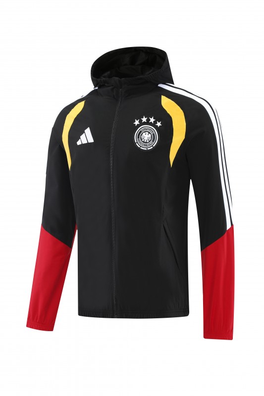 2026 Germany Hoodie Black Full Zipper Windbreaker + Long Pants