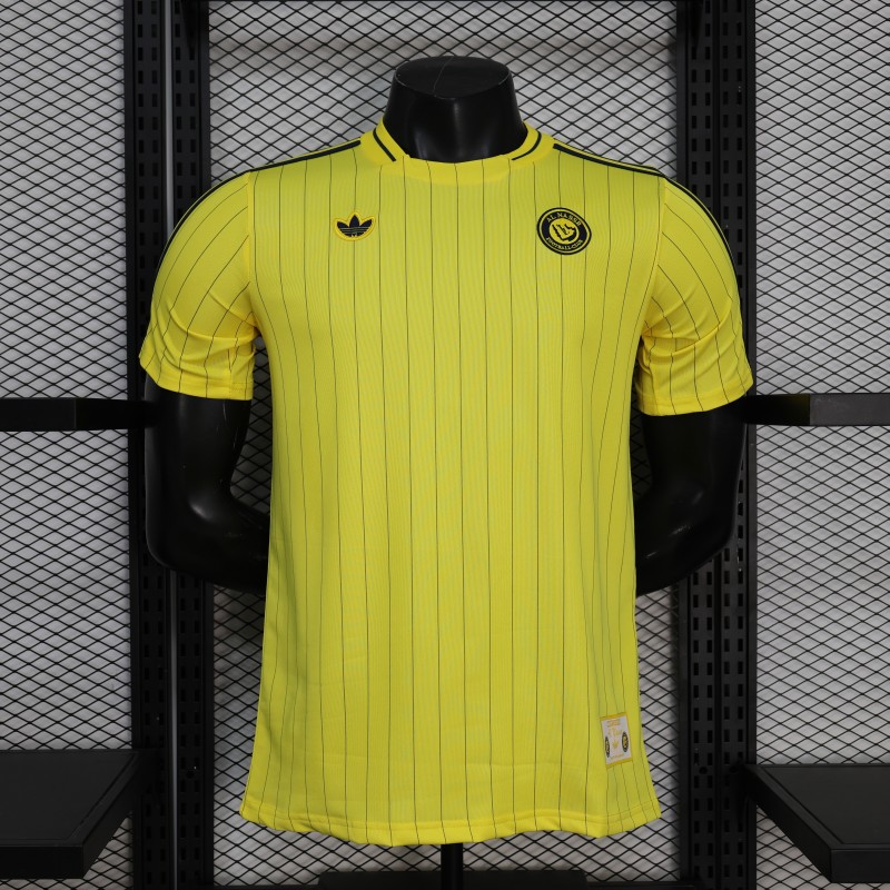 25/26 Player Version Al Nassr FC Yellow with Thin Black Pinstripes Jersey