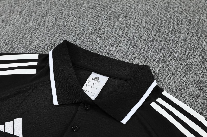 26/27 Real Madrid Black Polo Training Shirt + Long Pants Tracksuit