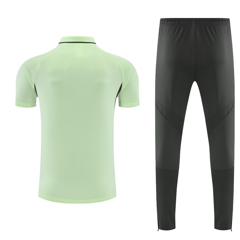 26/27 Real Madrid Light Green  Polo Training Shirt + Long Pants Tracksuit