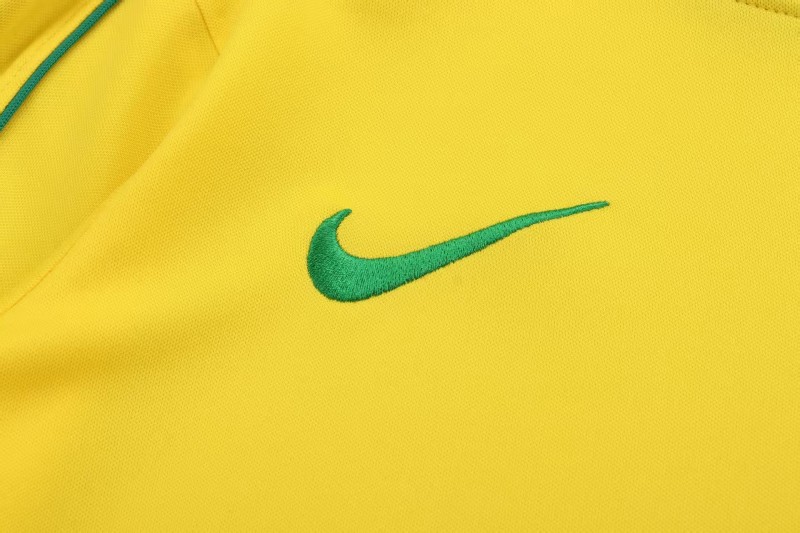 Retro Kids 1998 Brazil Home Long Sleeve Jersey