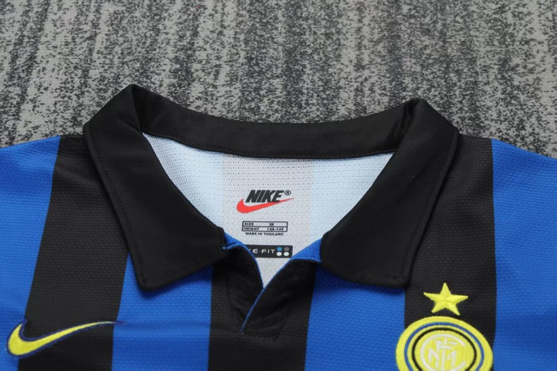 Retro 98/99 Kids  Inter Milan Blue & Black Stripe Home Jersey