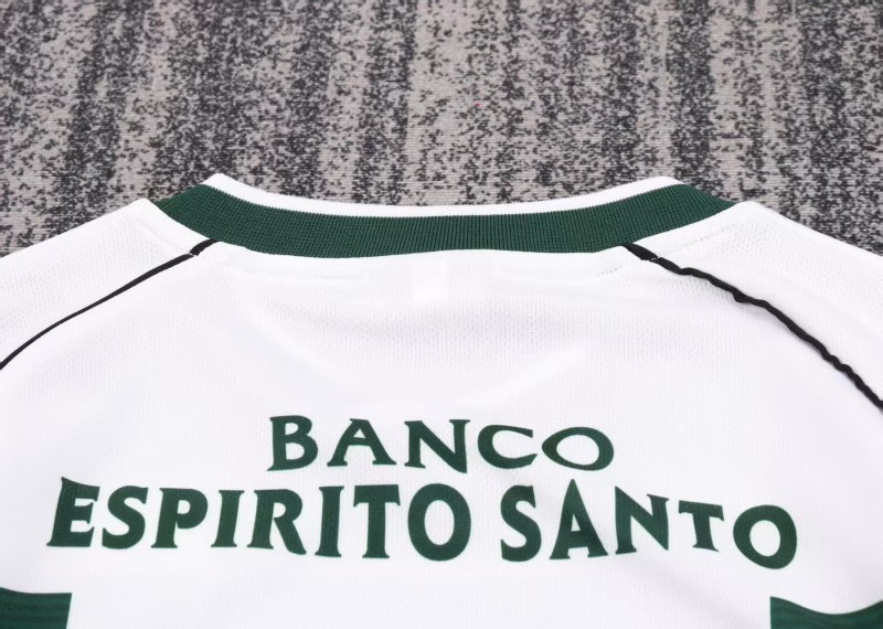 Retro Kids 01/03 Sporting CP White Green Home Long Sleeve Jersey