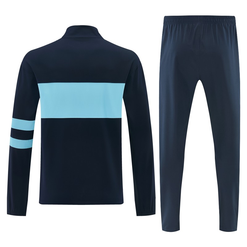 2026 Barcelona Navy Blue  Full Zipper Jacket Tracksuit + Long Pants