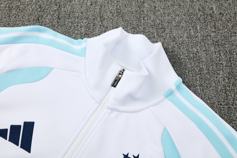 26/27 Argentina White & Navy Blue Zipper Jacket Tracksuit + Long Pants
