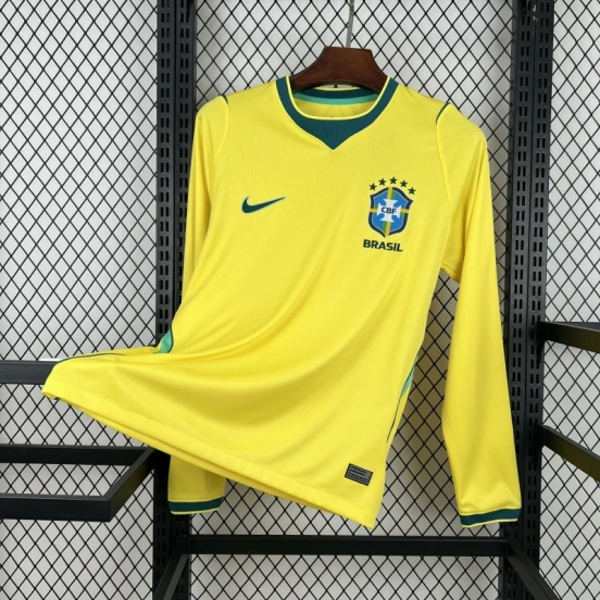 2026 Mens Brazil World Cup Home Long Sleeve Jersey