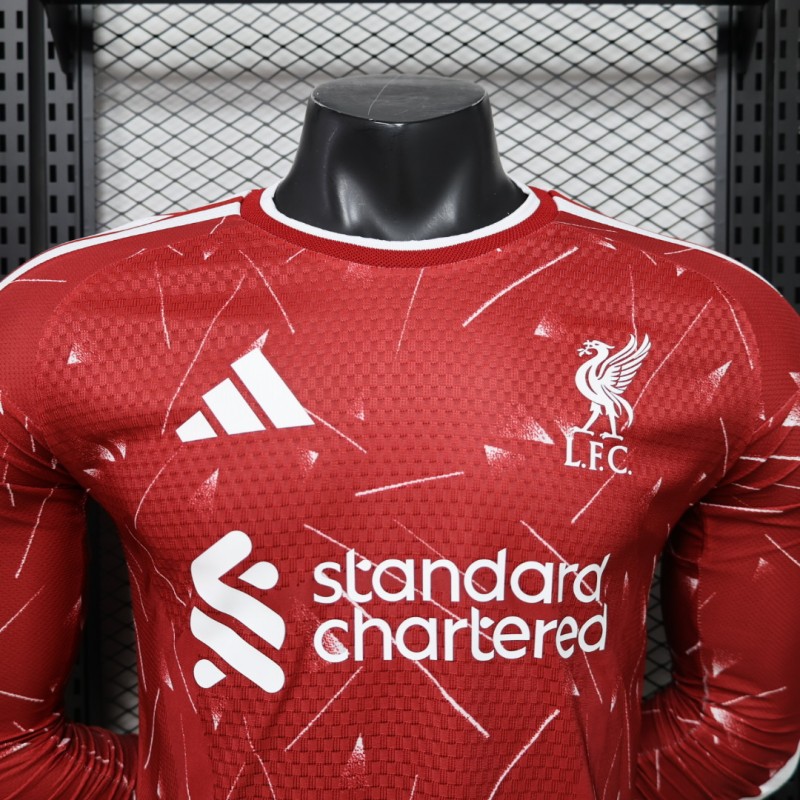 Player Version 26/27 Liverpool Red Lightning Fragment Long Sleeve Home Jersey