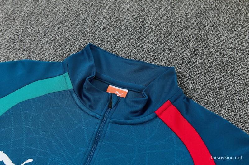 26/27 Portugal Teal Half Zipper Jacket Tracksuit + Long Pants
