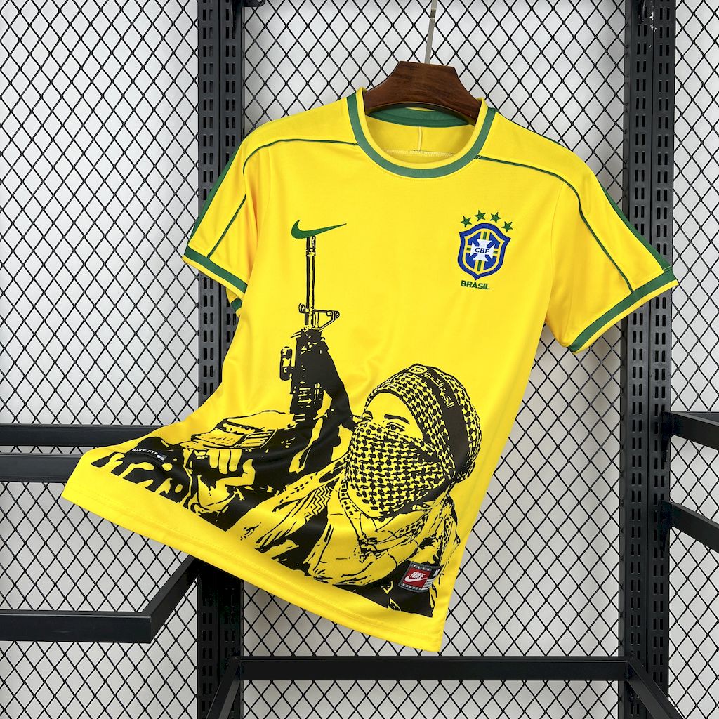1998 Retro Brazil X Soldier Home Jersey