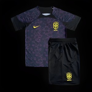 2023 Kids Brazil Goalkeeper Black Jersey