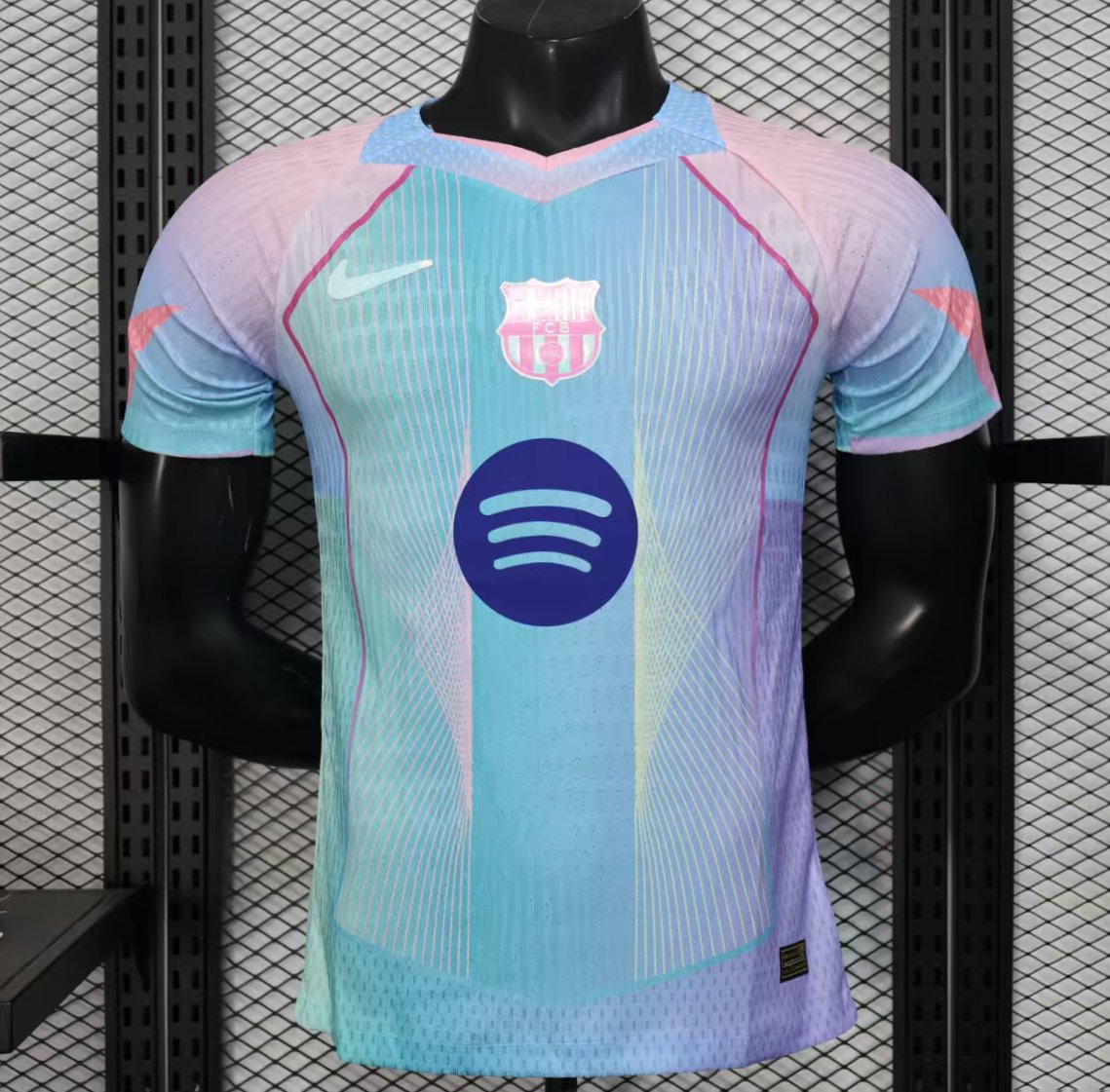 Player Version 25/26 FC Barcelona Mint Green with Pink Trim Jersey