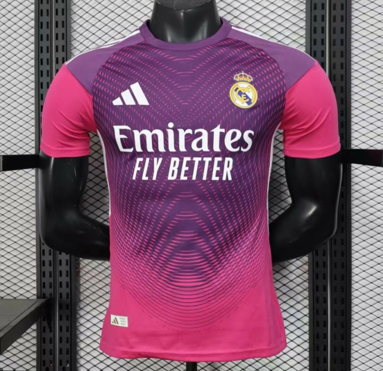 Player Version 25/26 Real Madrid Purple Pink with Geometric Wave Pattern Jersey
