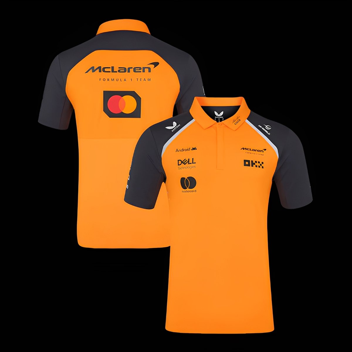 2026 F1 McLaren Formula 1 Team Orange with Black Panels Polo Shirt