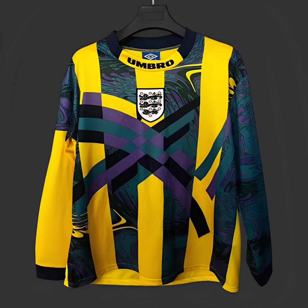 Retro 1995 England Yellow Goalkeeper Yellow Jersey