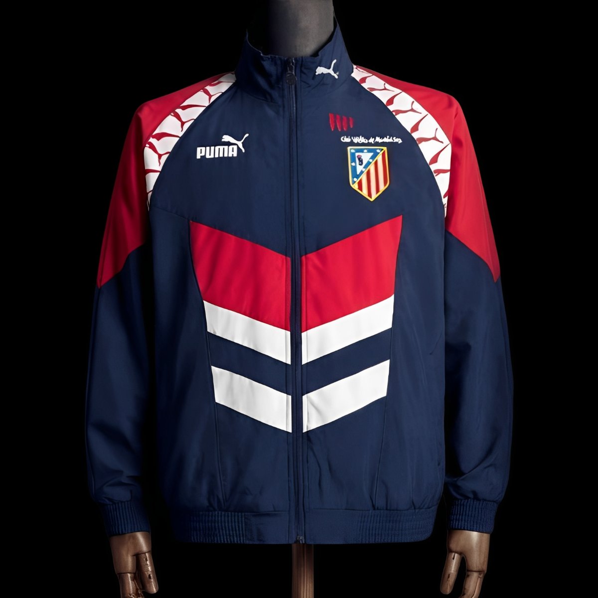 1996/97 Vintage Style Atletico Madrid Black Jacket Windbreaker