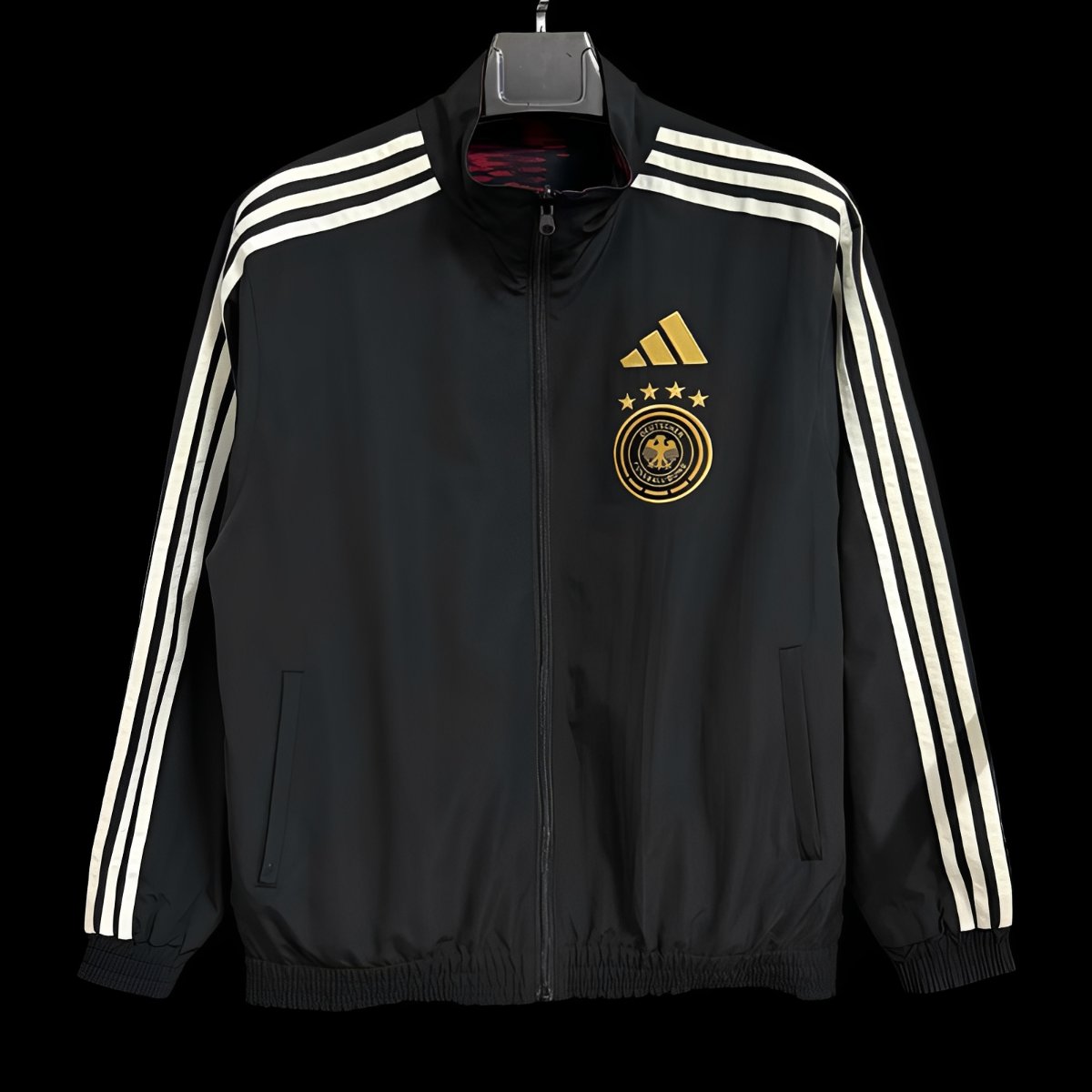 2026 Germany Black Full Zipper Windbreaker