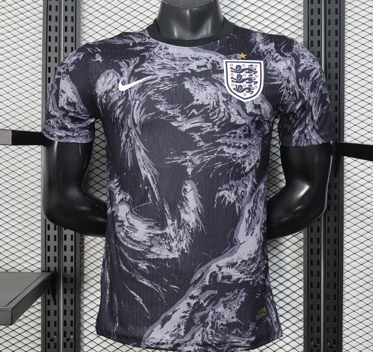 Player Version 2026 England Dark Navy with Lion Brushstroke Pattern Jersey