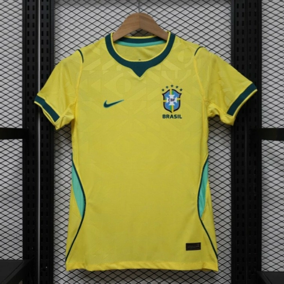 Player Version Women 2026  Brazil Yellow with Green Home Jersey