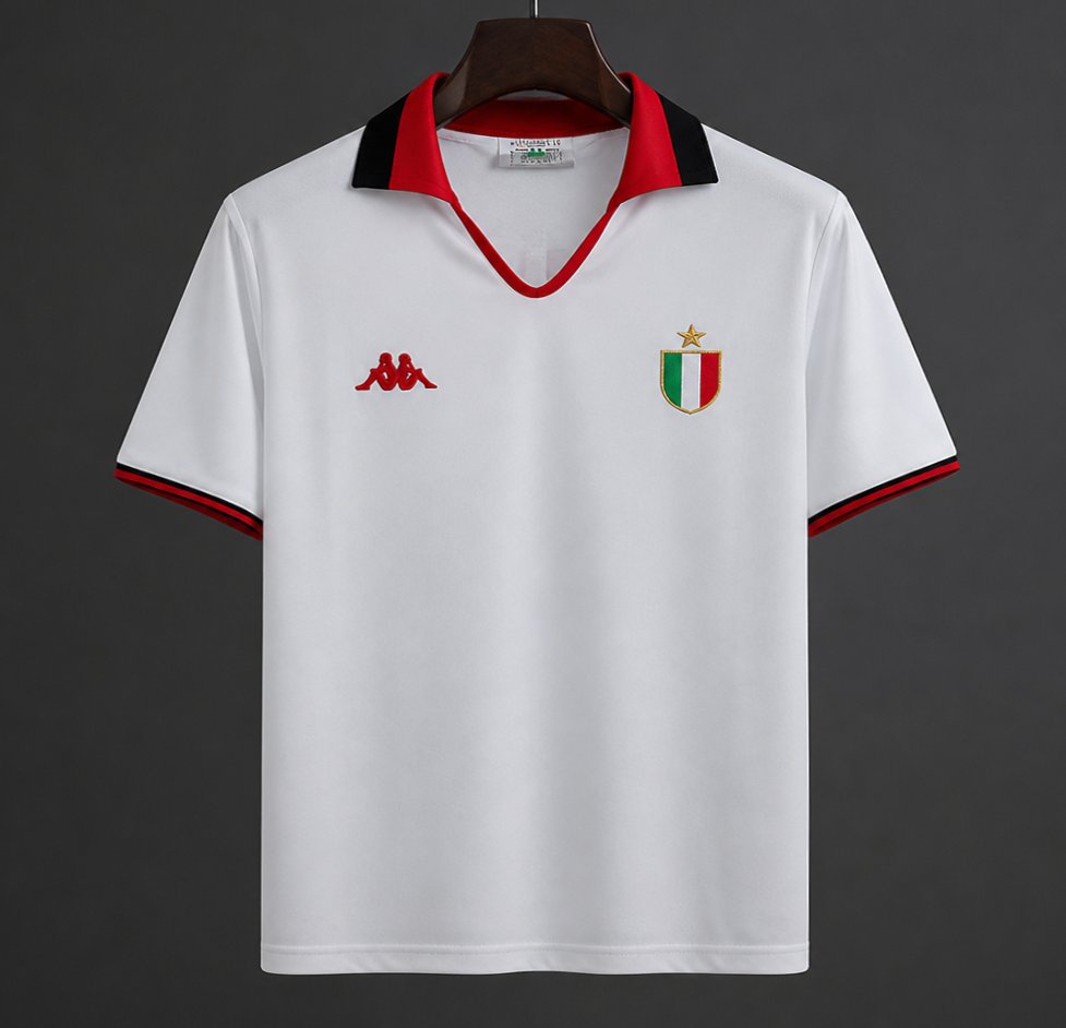Retro 88/89 AC Miilan Away White Champion League Jersey