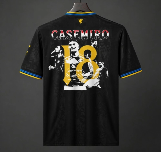 25/26 Manchester United Third Jersey with Casemiro Special Edition Print Black