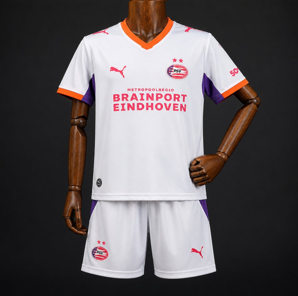 26/27 Kids PSV Eindhoven Away White  Kit