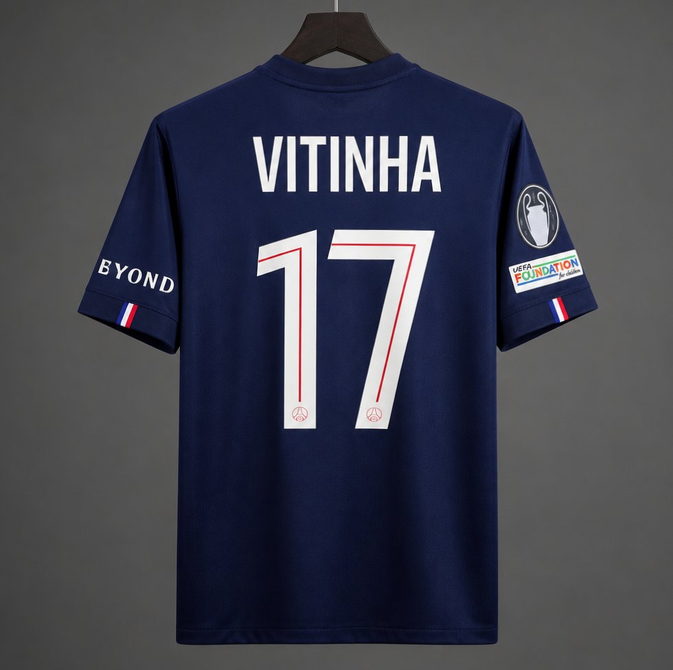 25/26 PSG Home Jersey With Full Champion League Patch