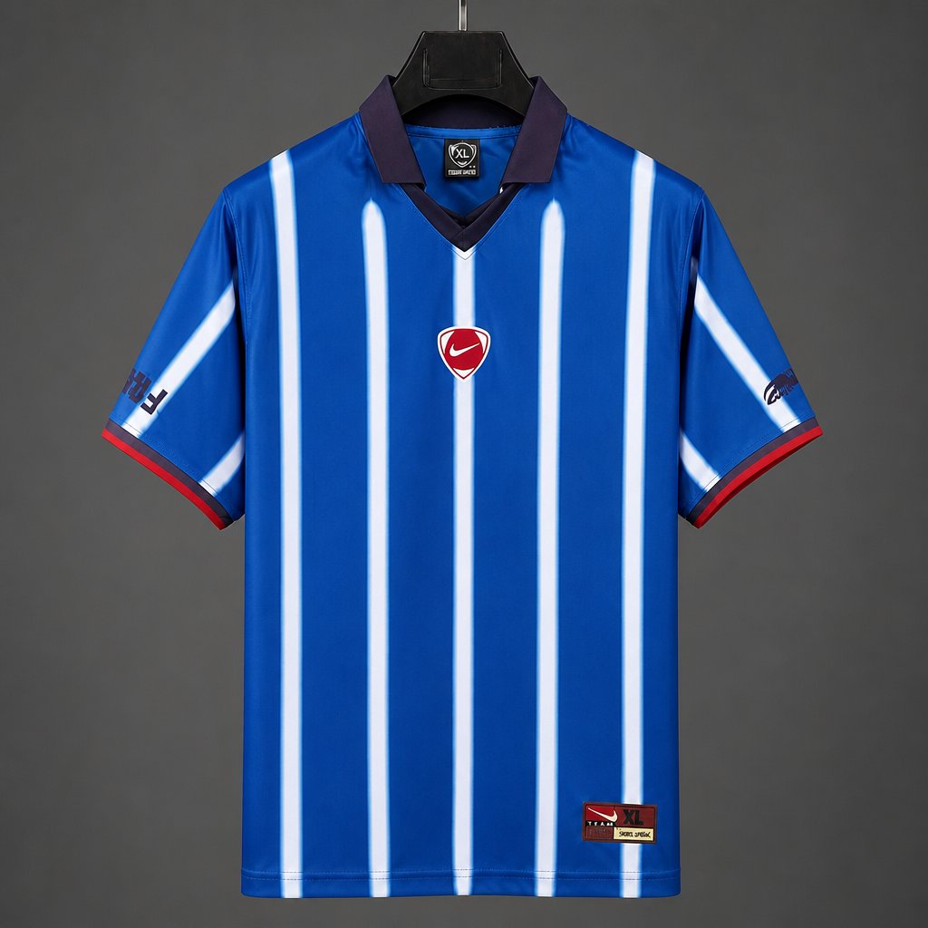 2026 France x Travis Scott Cactus Jack Total 90 Retro Blue Stripe Jersey